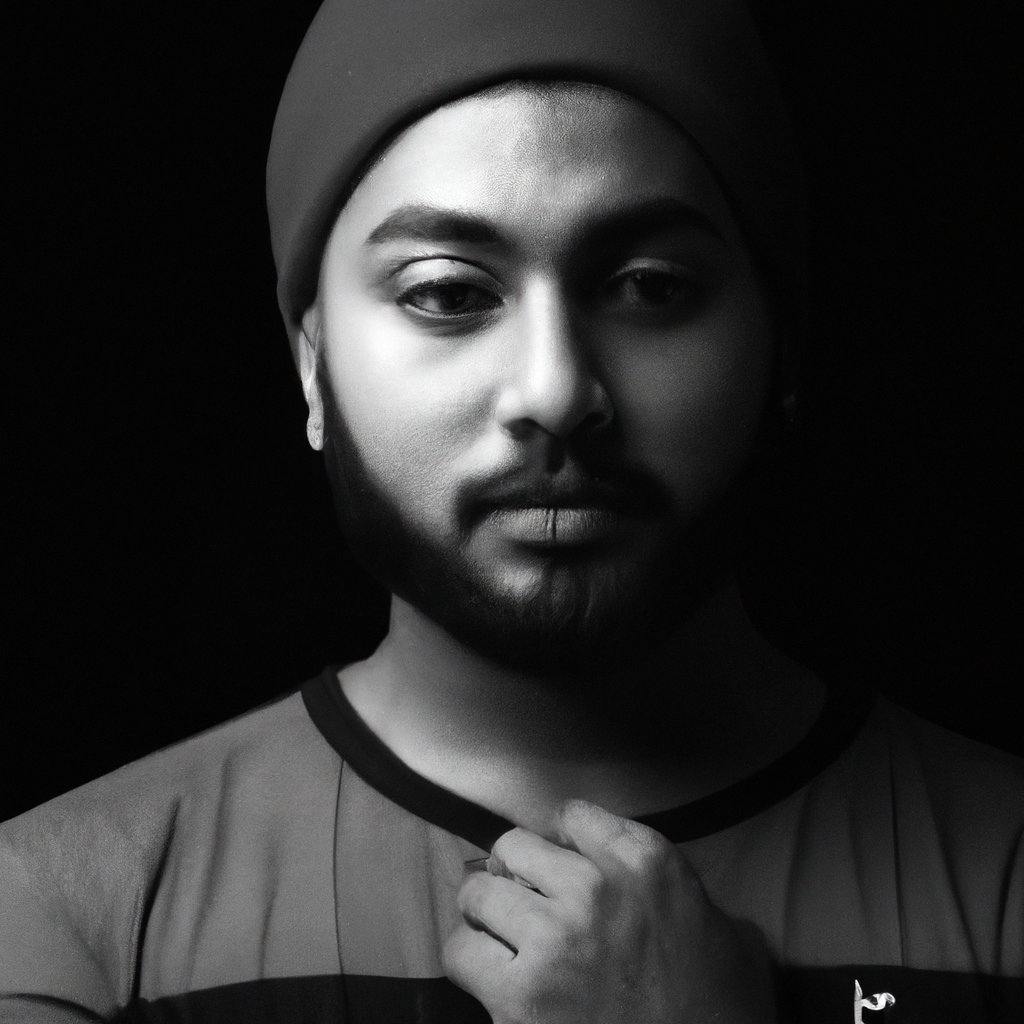 Retrato editorial en blanco y negro